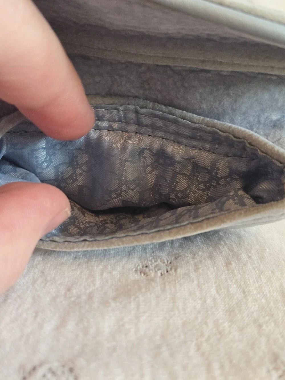 Dior Light Blue Velvet Saddle Coin Purse or Small Belt Bag